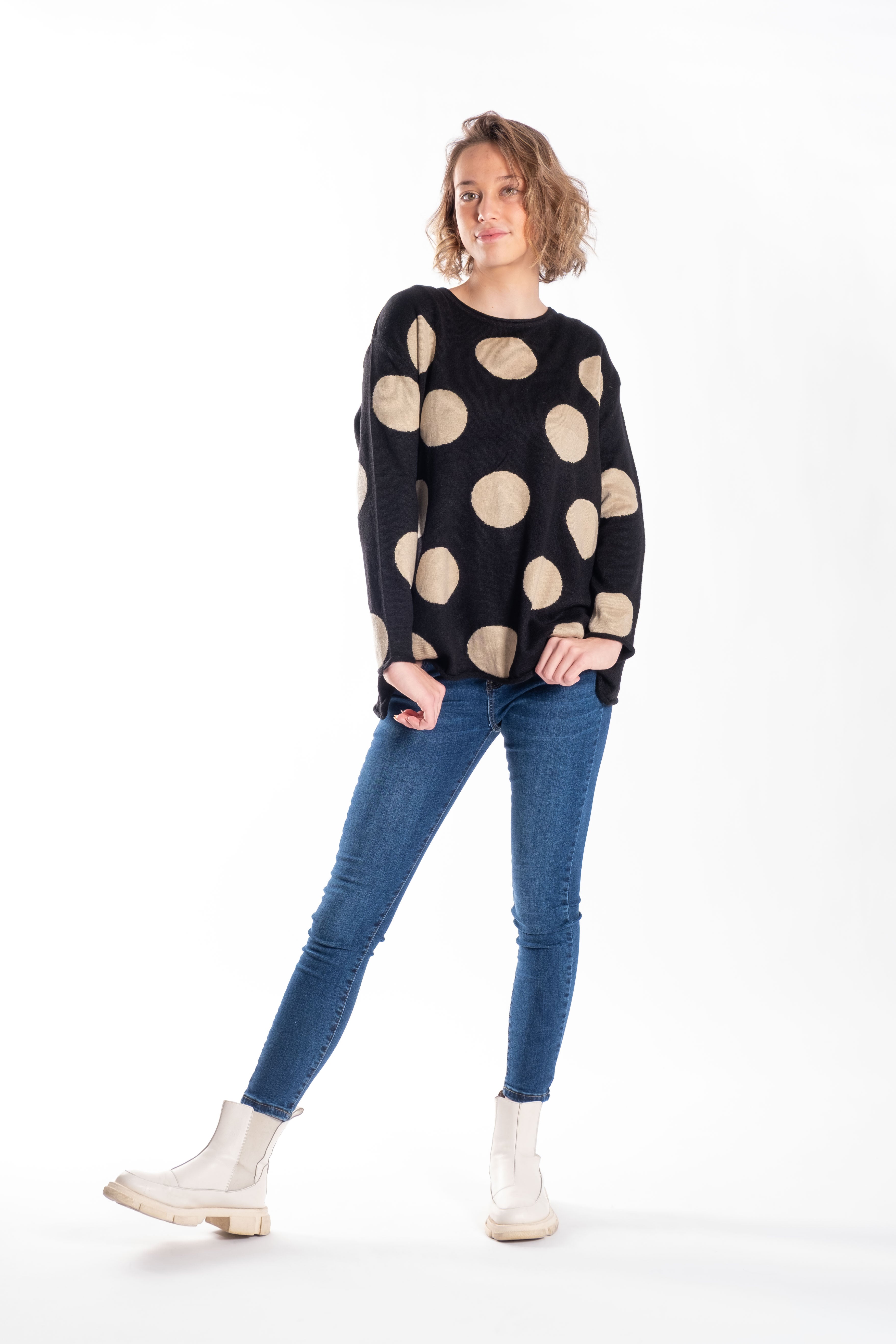 Sweatshirt Black & Taupe Spot