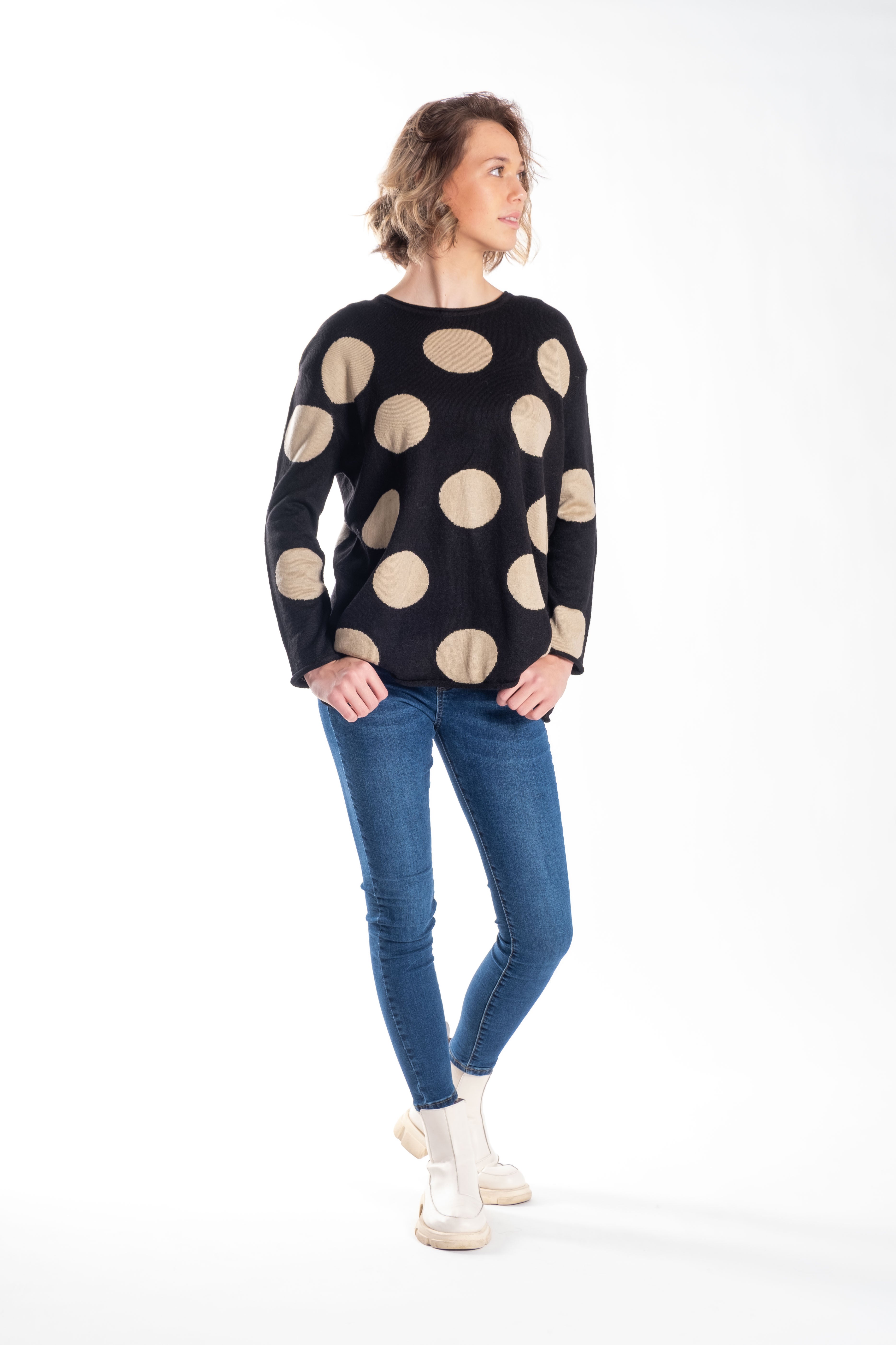 Sweatshirt Black & Taupe Spot
