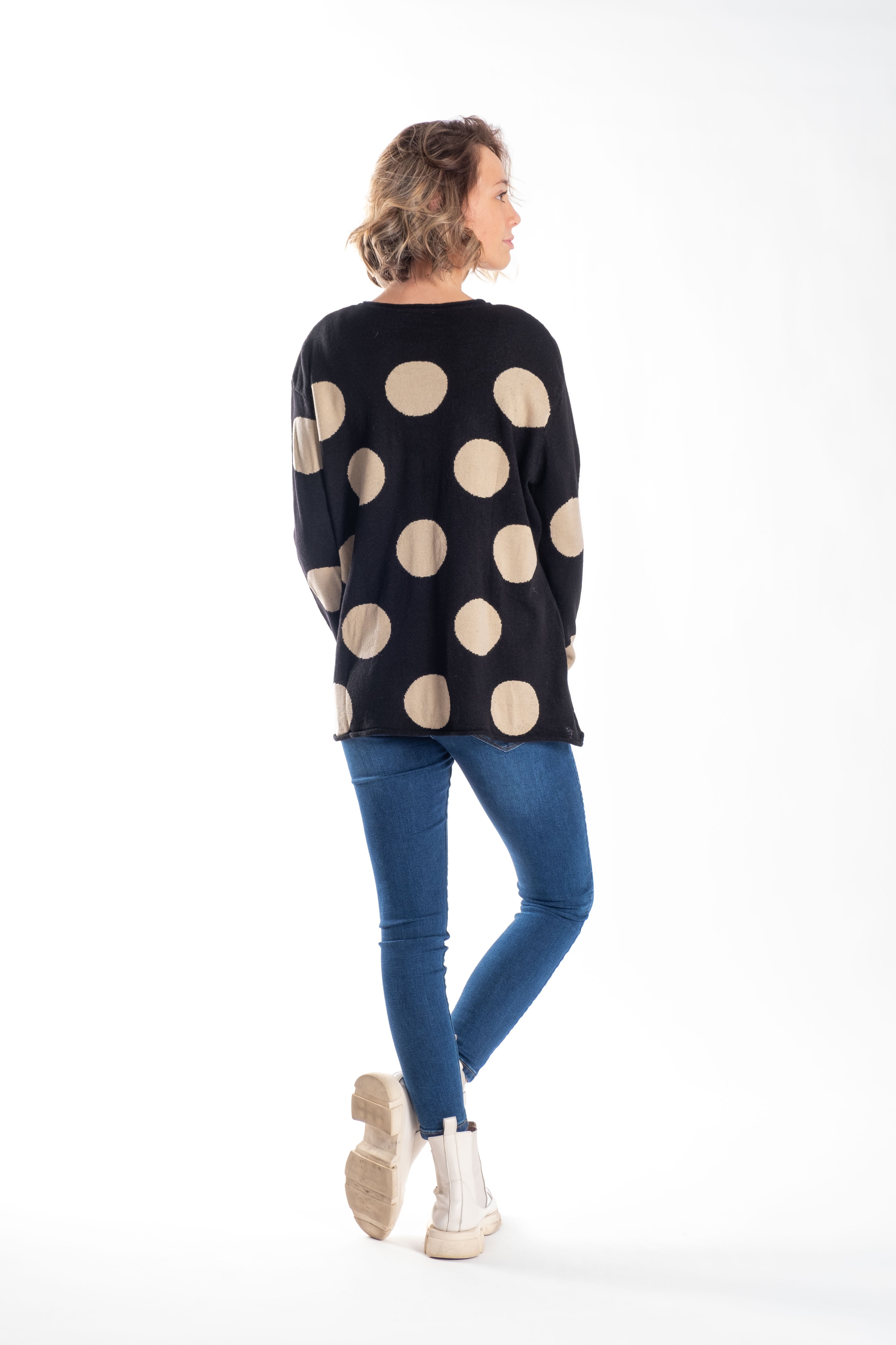 Sweatshirt Black & Taupe Spot