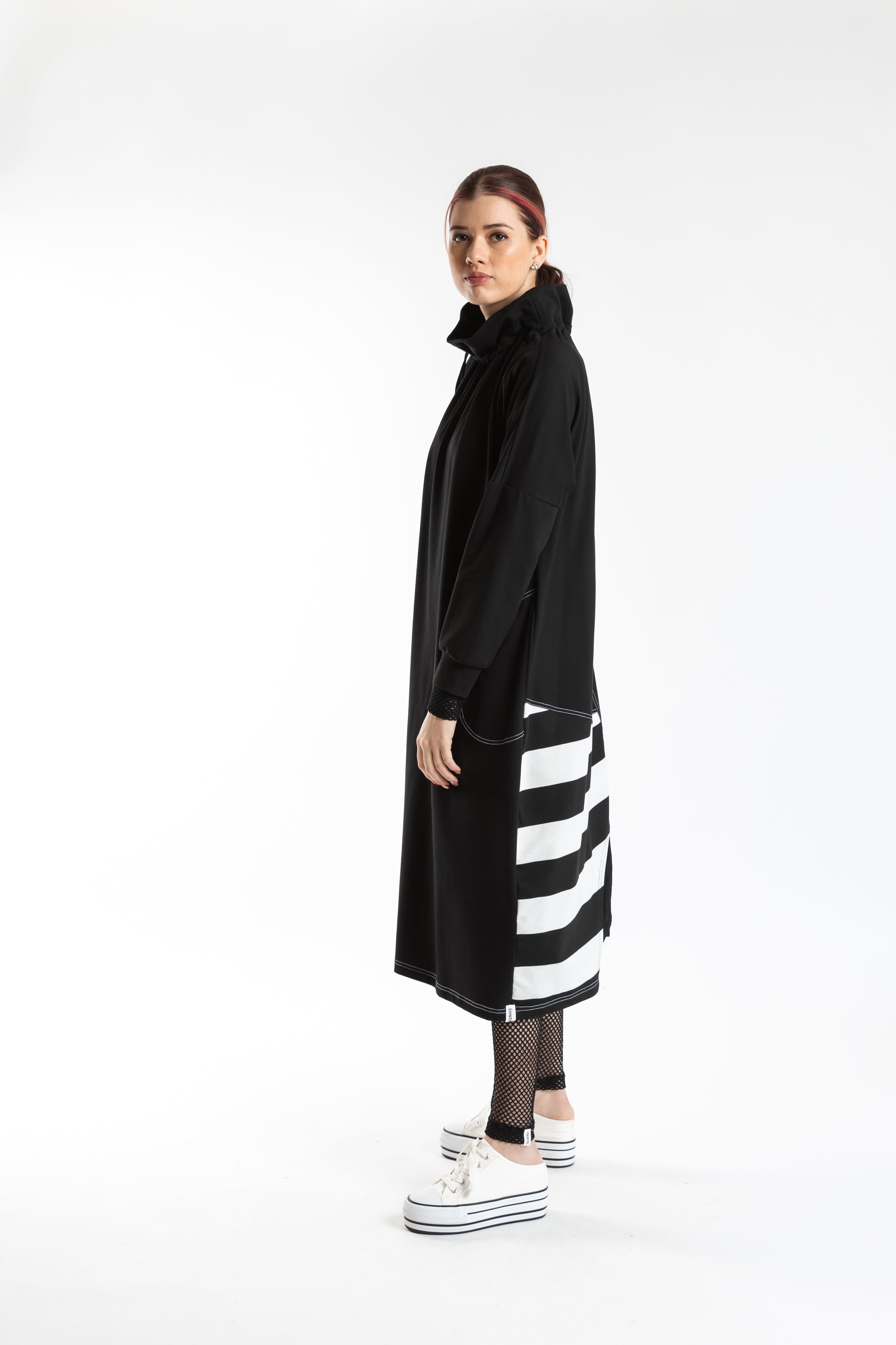 Hugo Sweater Dress Black & White Stripe
