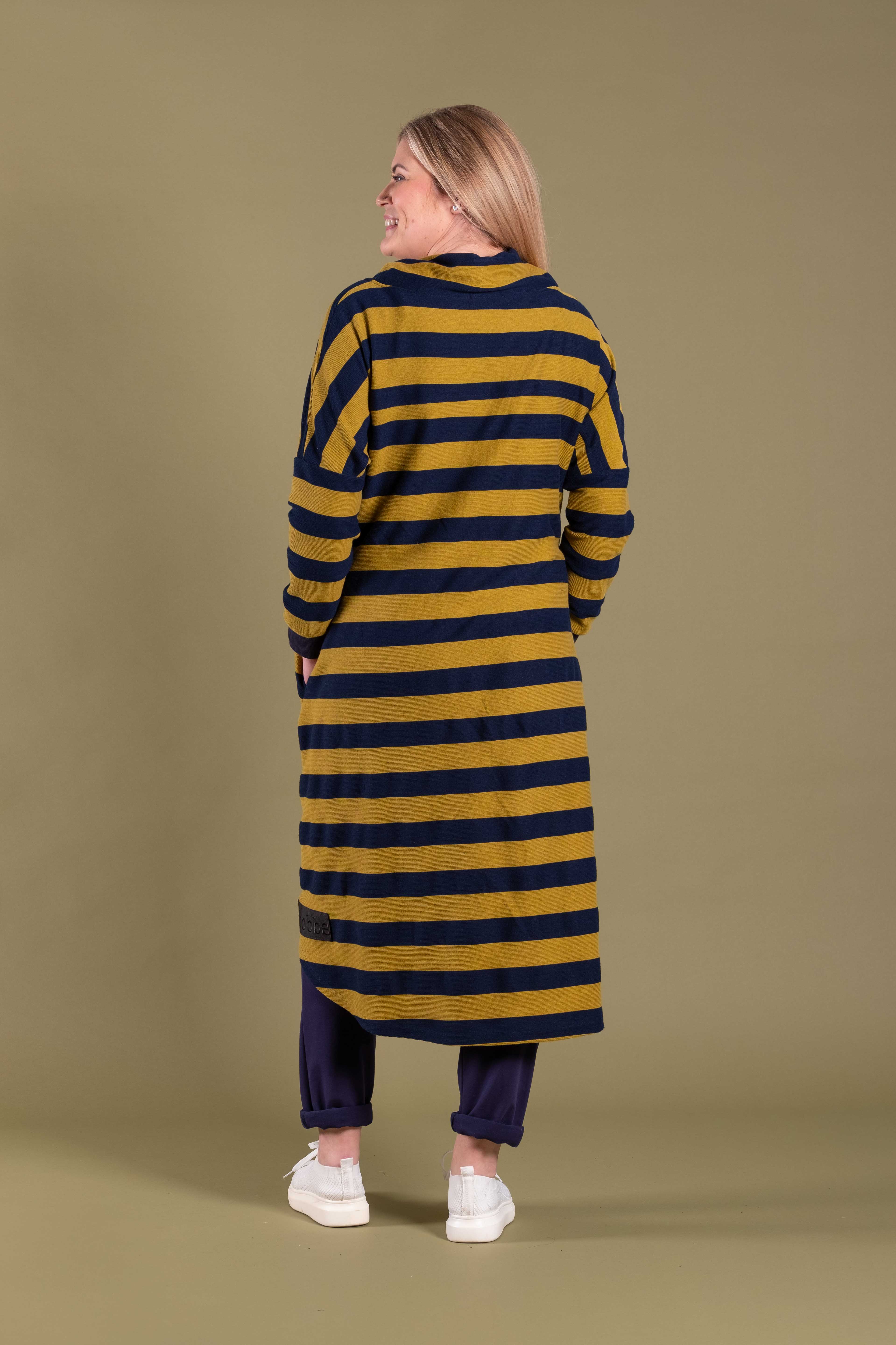 Hoodie Dress Wasabi Stripe