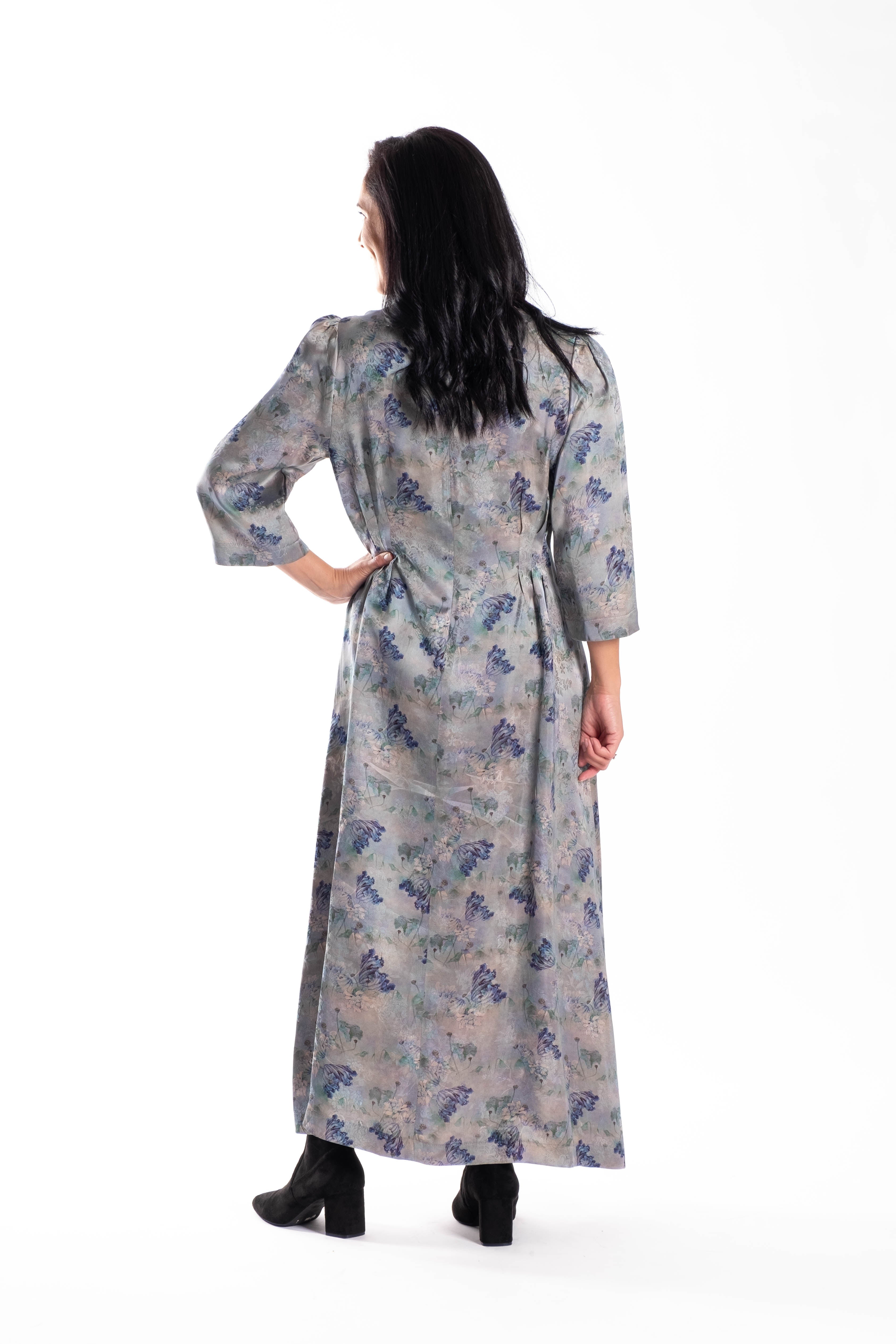 Pleated Dress Blue Tulip