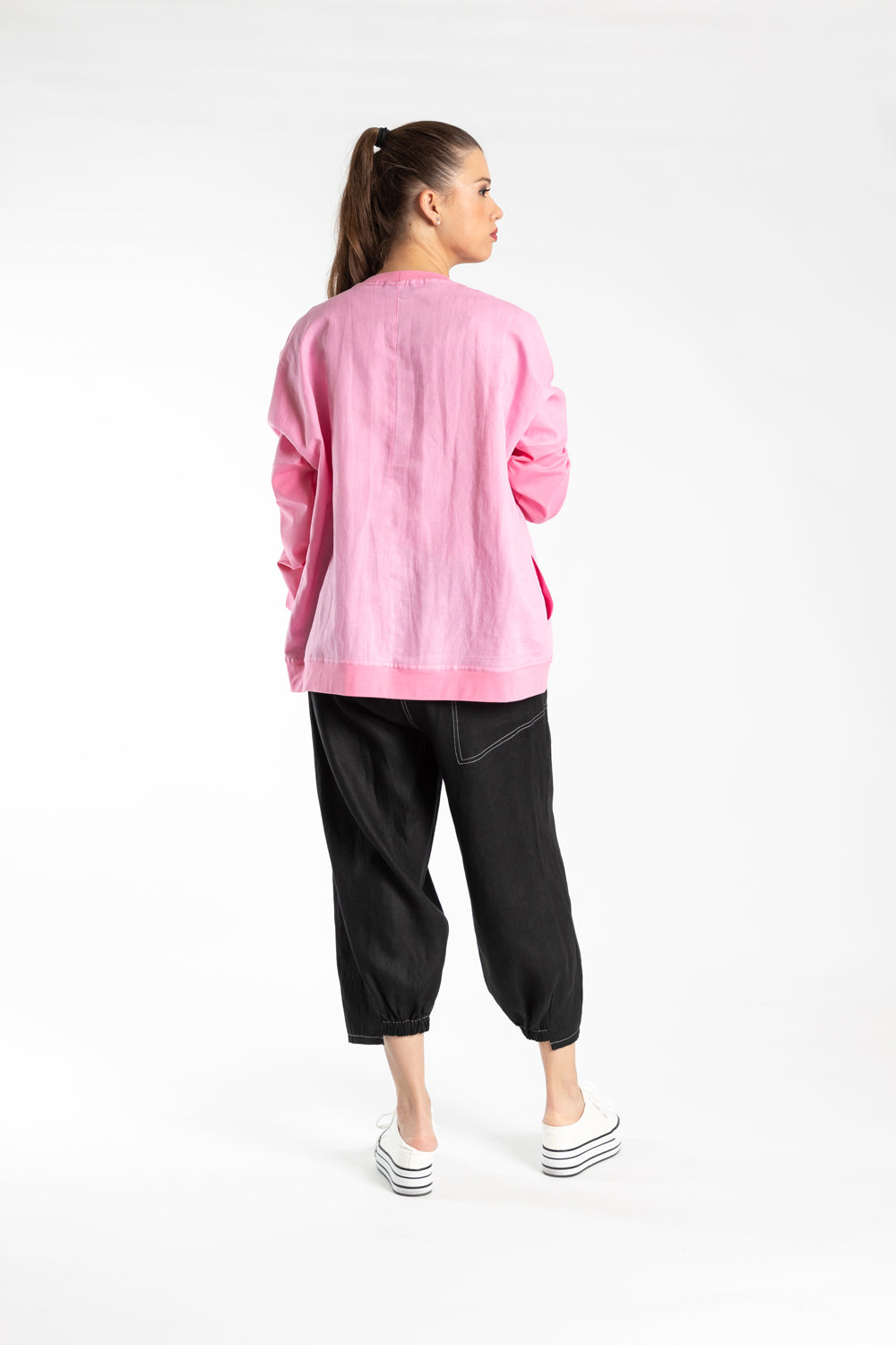 Linen Sweatshirt Pink