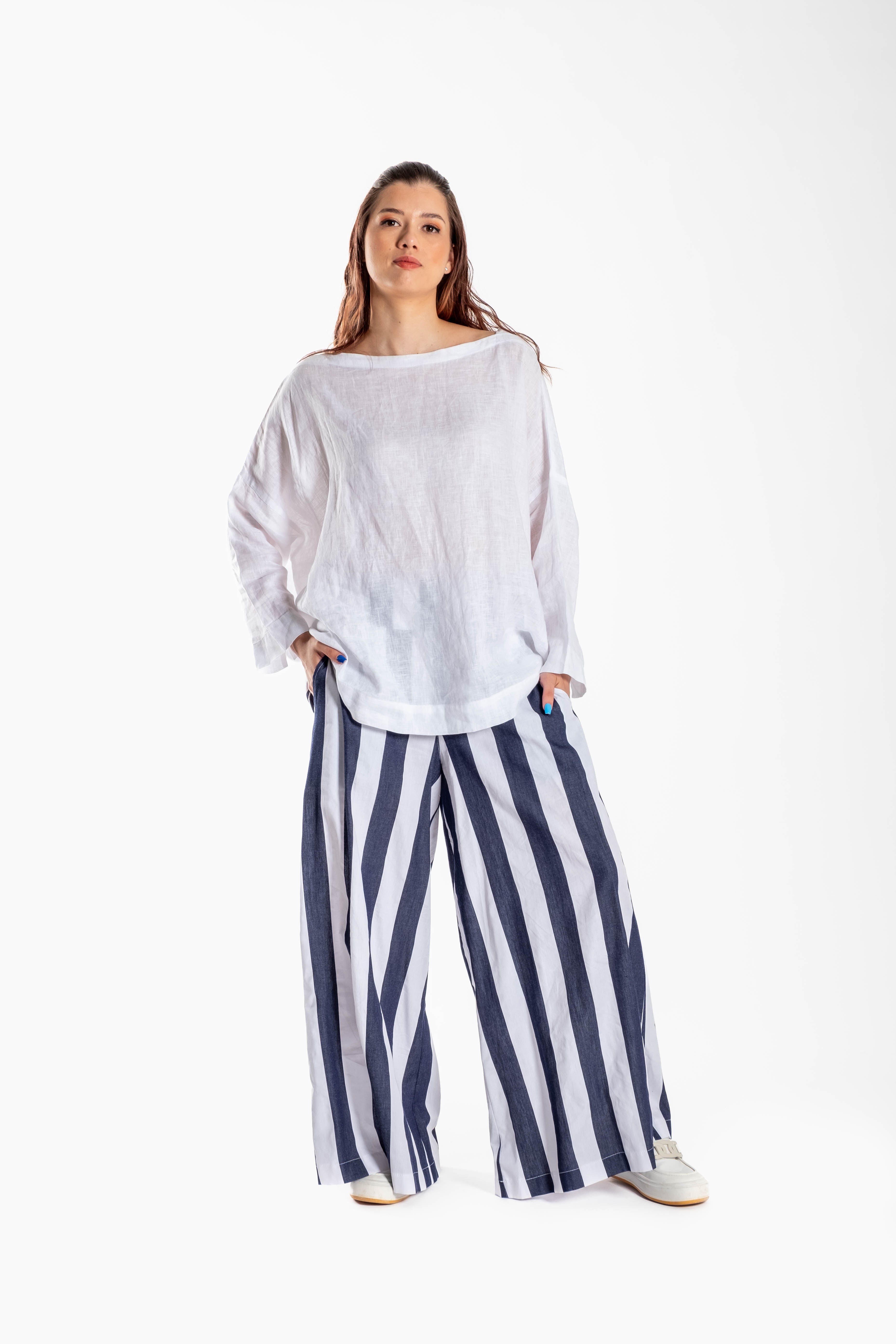 Maddy Pants Blue Stripe