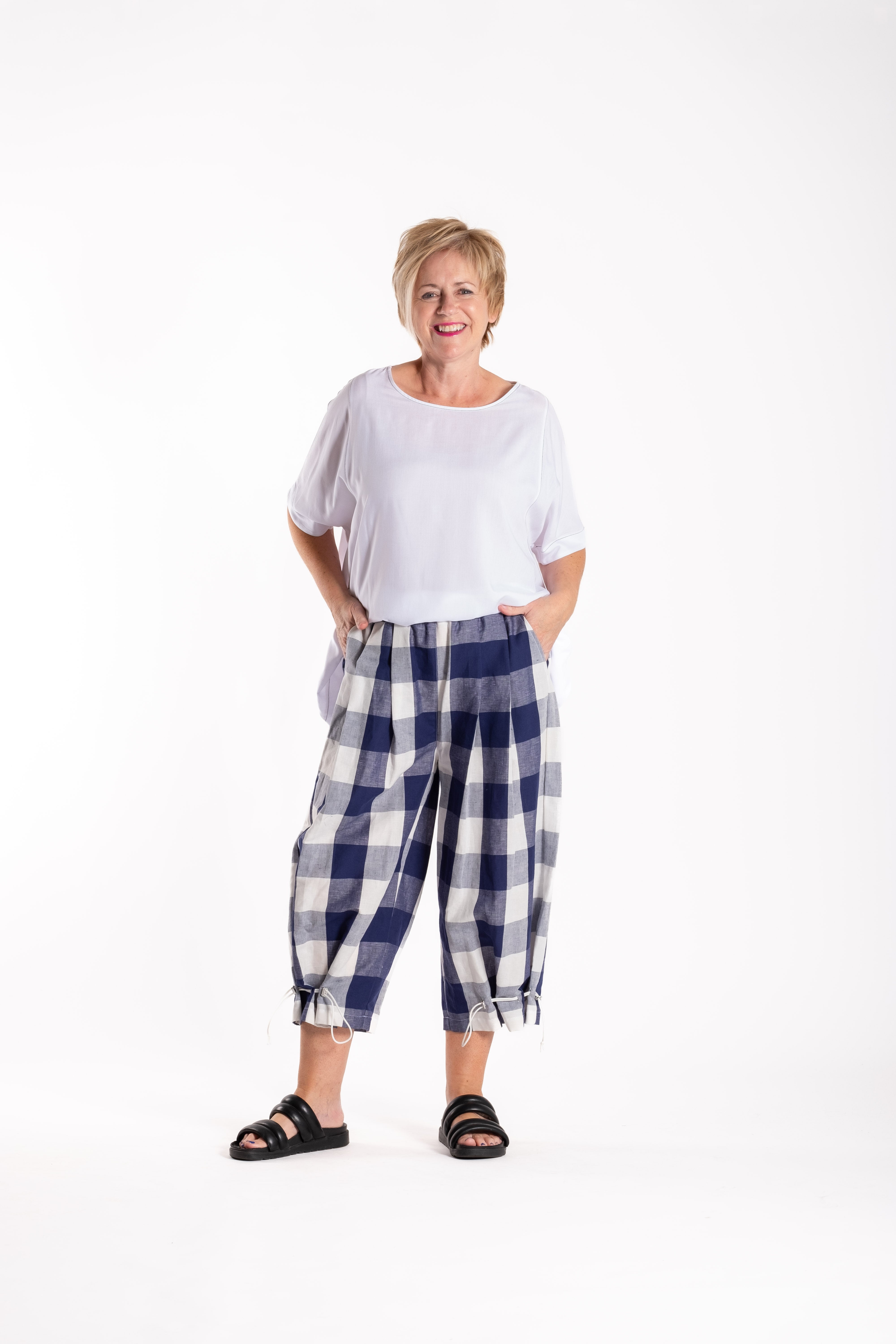 Rio Shorts Blue Chq (Long Version)