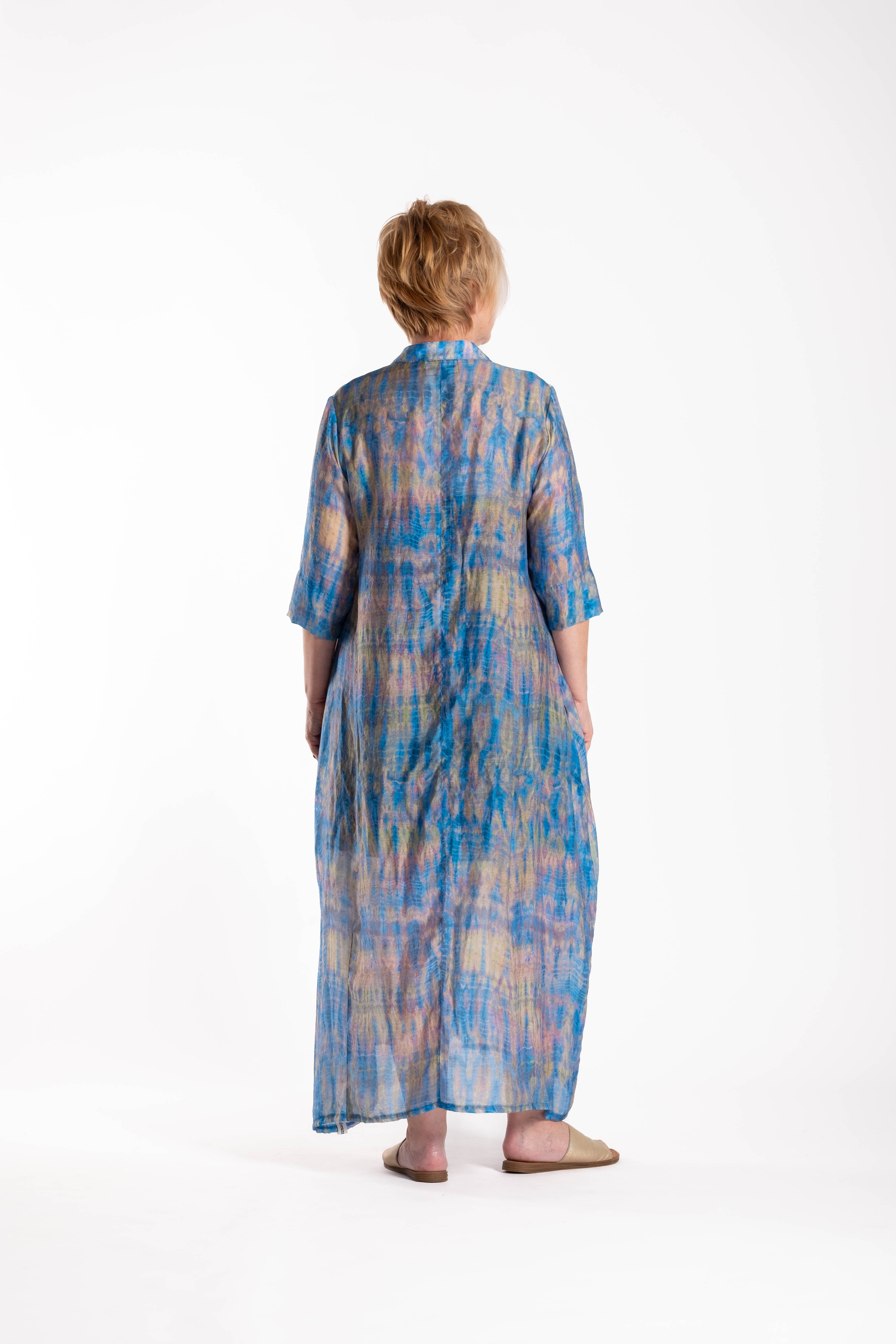 French Me Dress Tie Dyed Blue