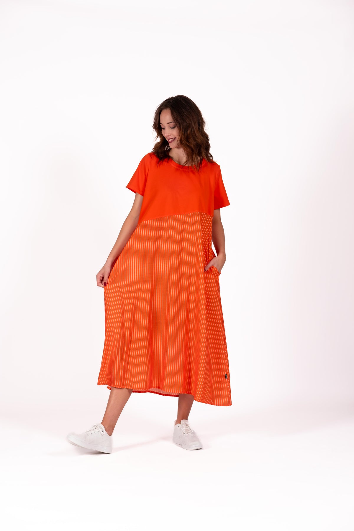 Brinley Dress Mandarin Stripe