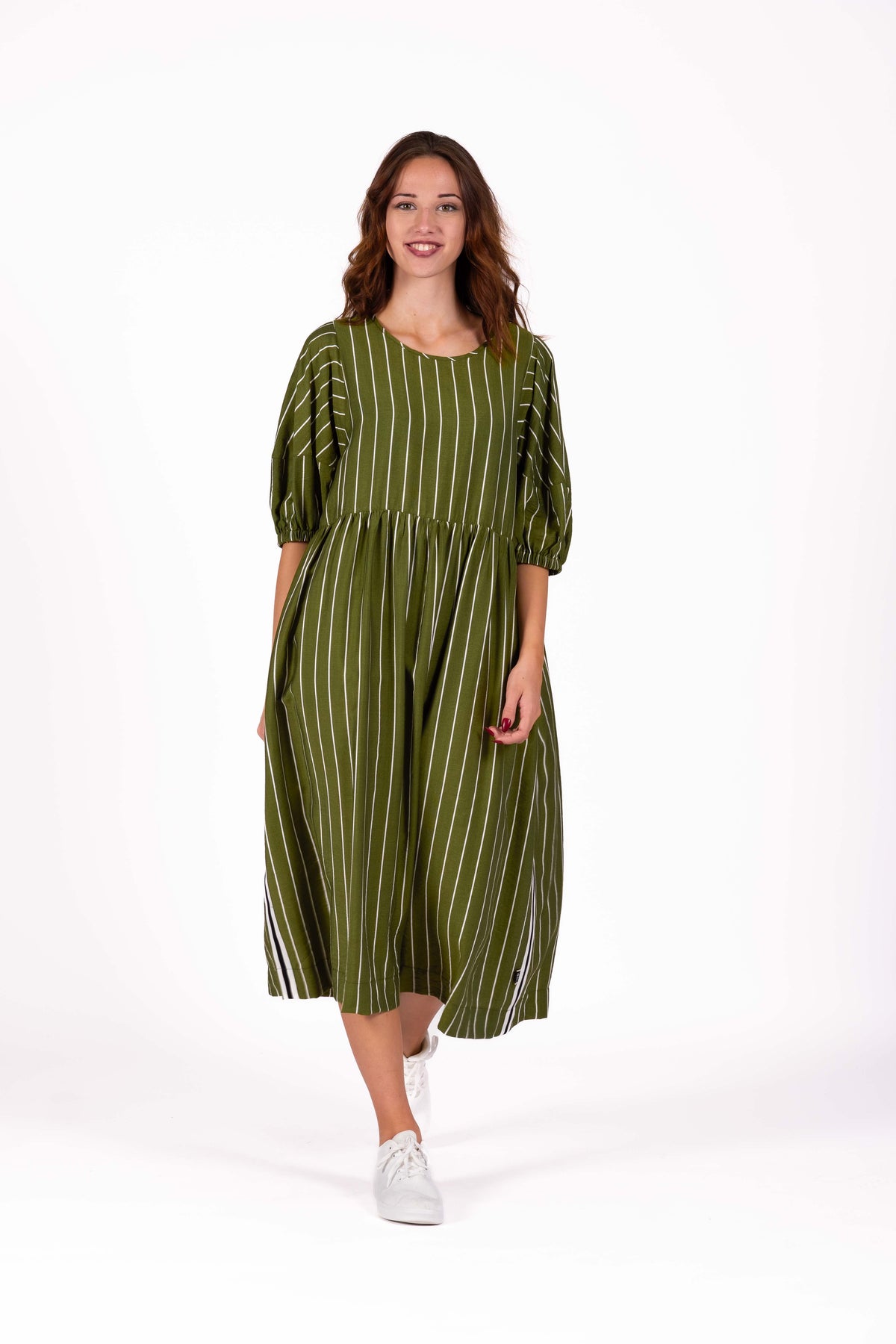 Brie Dress Linear Olive