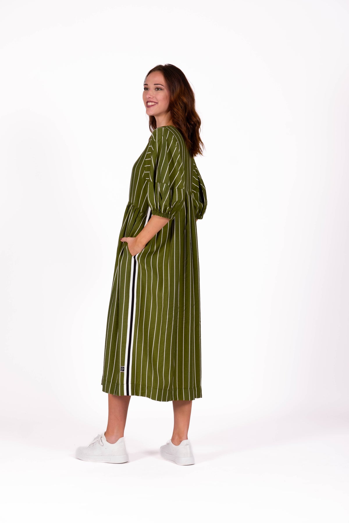 Brie Dress Linear Olive
