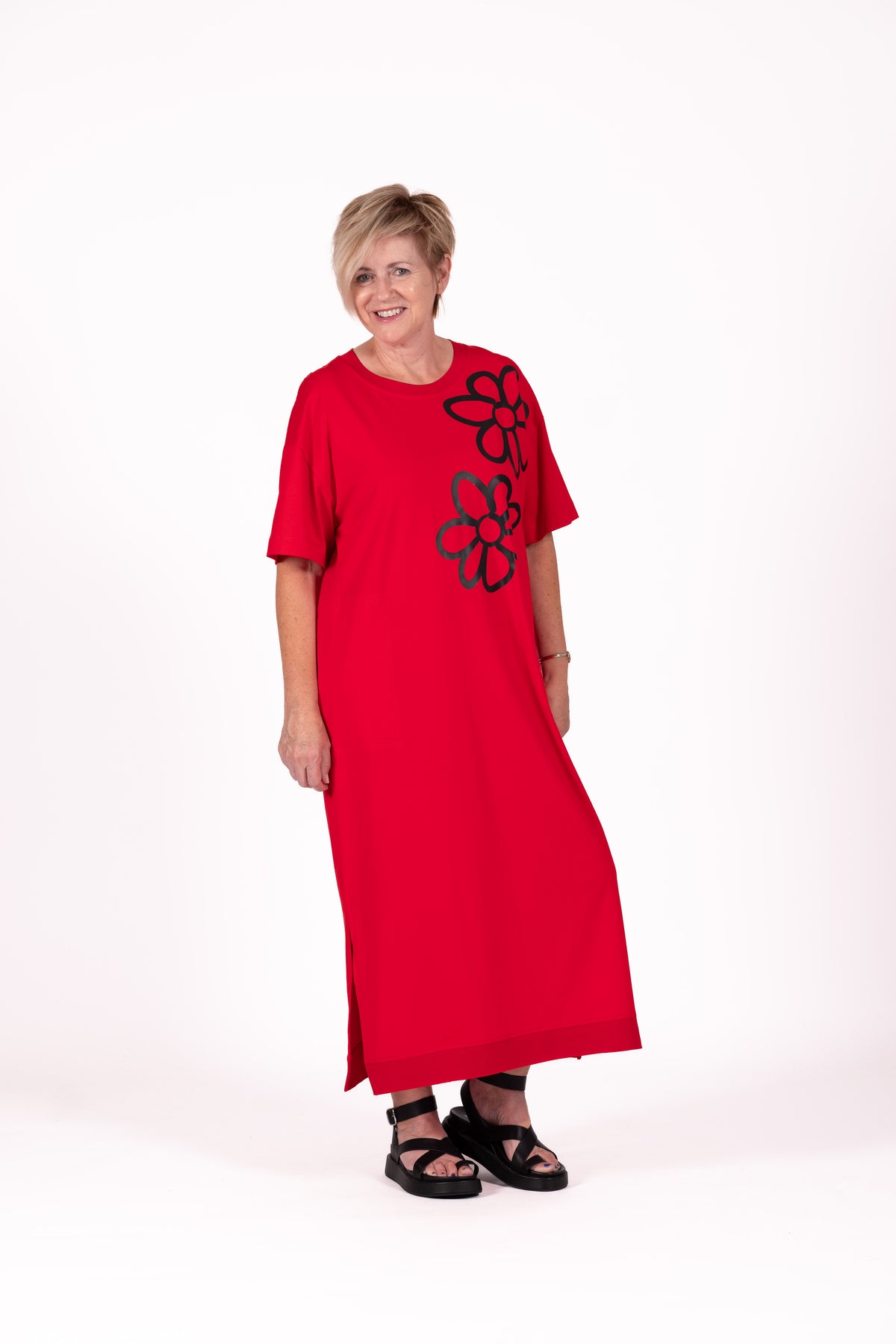 Evie Dress Red Flower