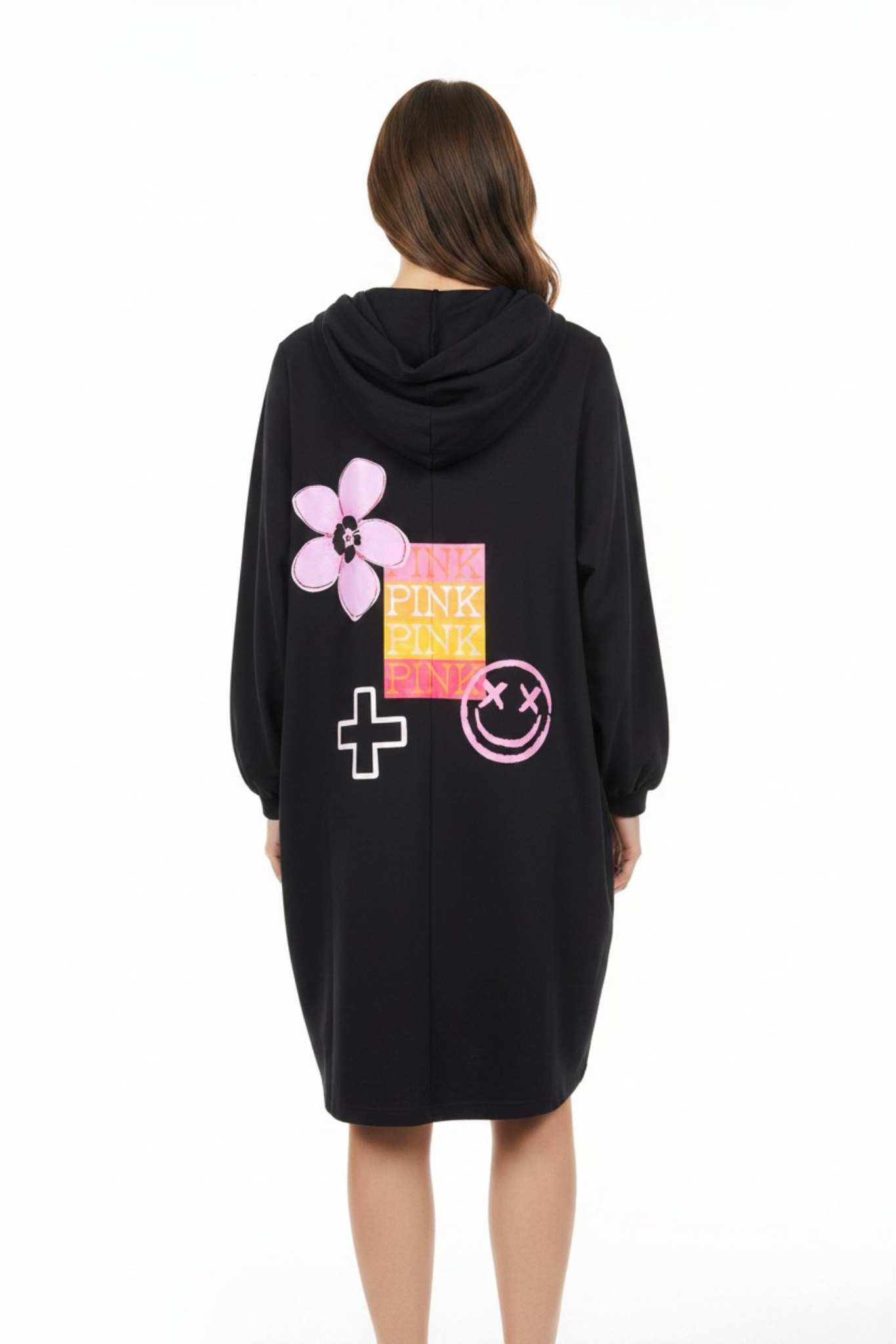 No Apologies Black Zip Up Jacket "Pink It"