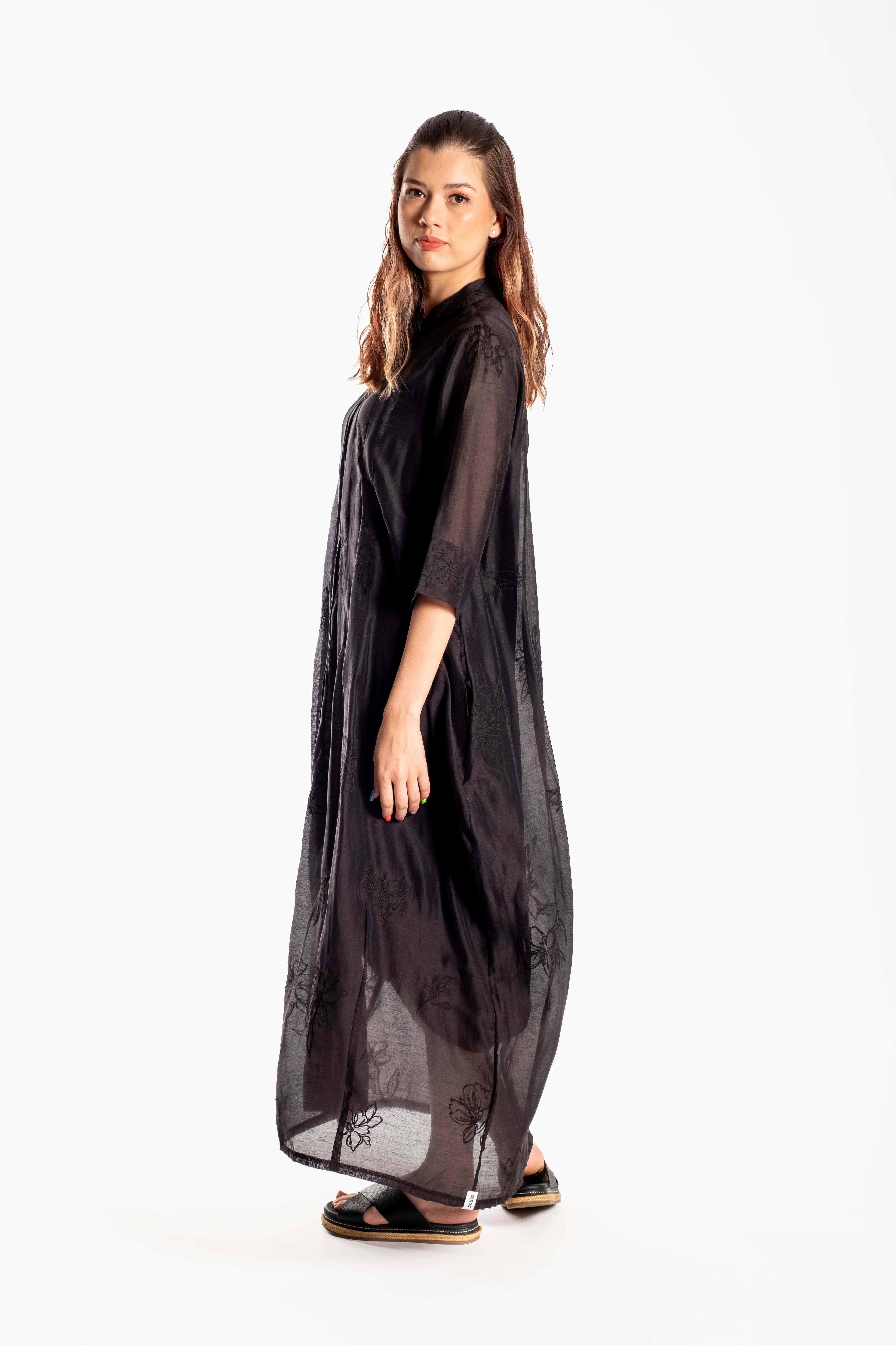 French Me Dress Black Embroidered