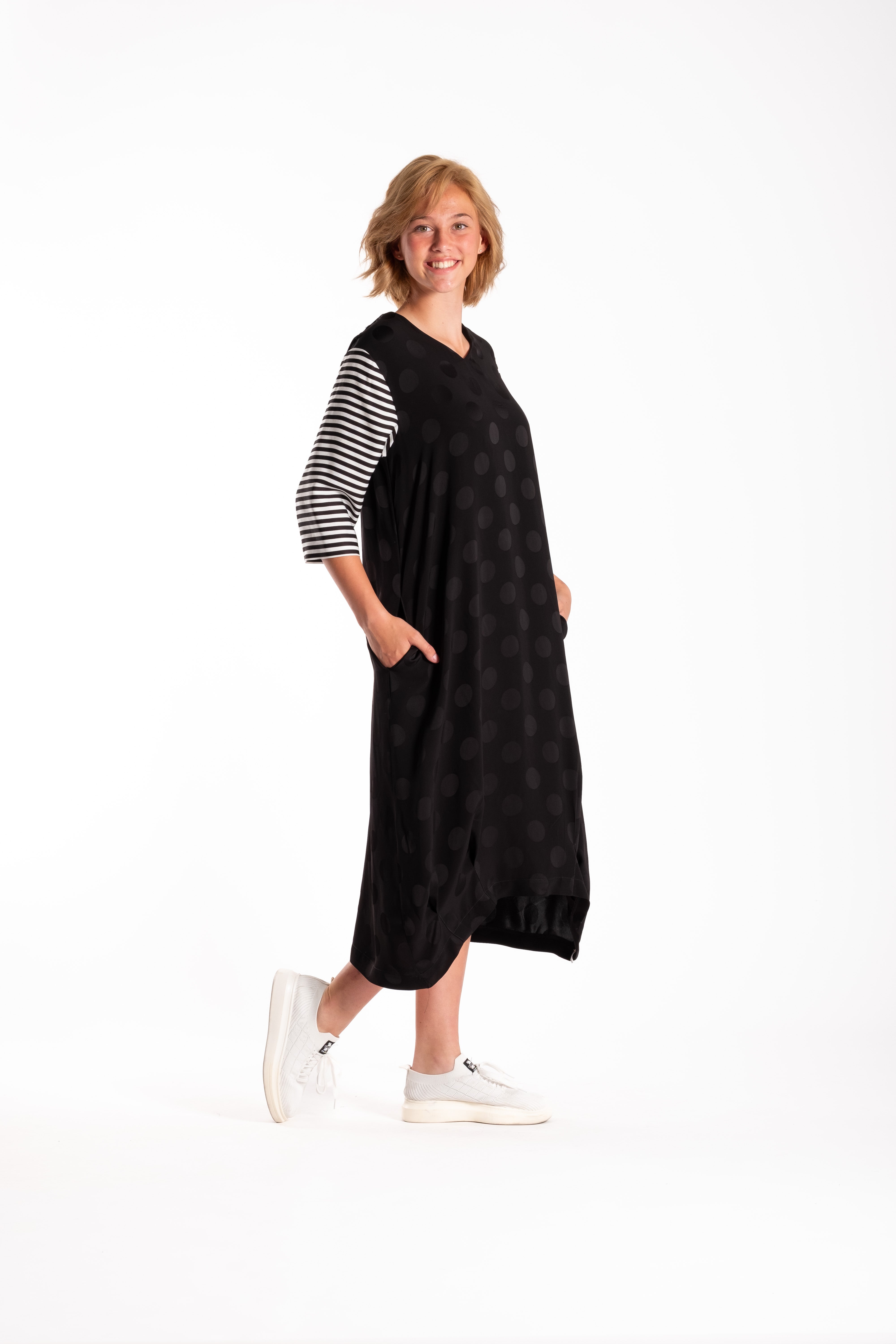 Bobbi Dress Spotted Stripes