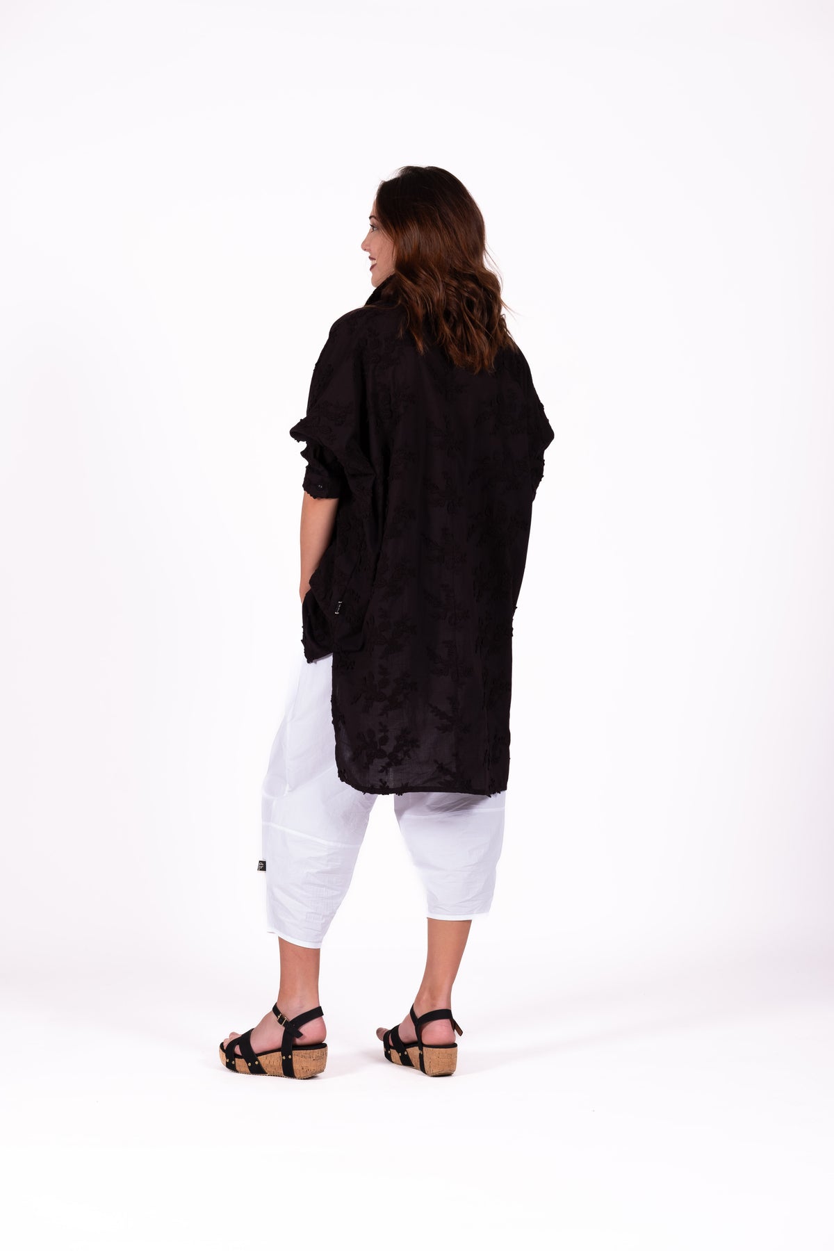 Alexis Shirt 3D Embroidery Black