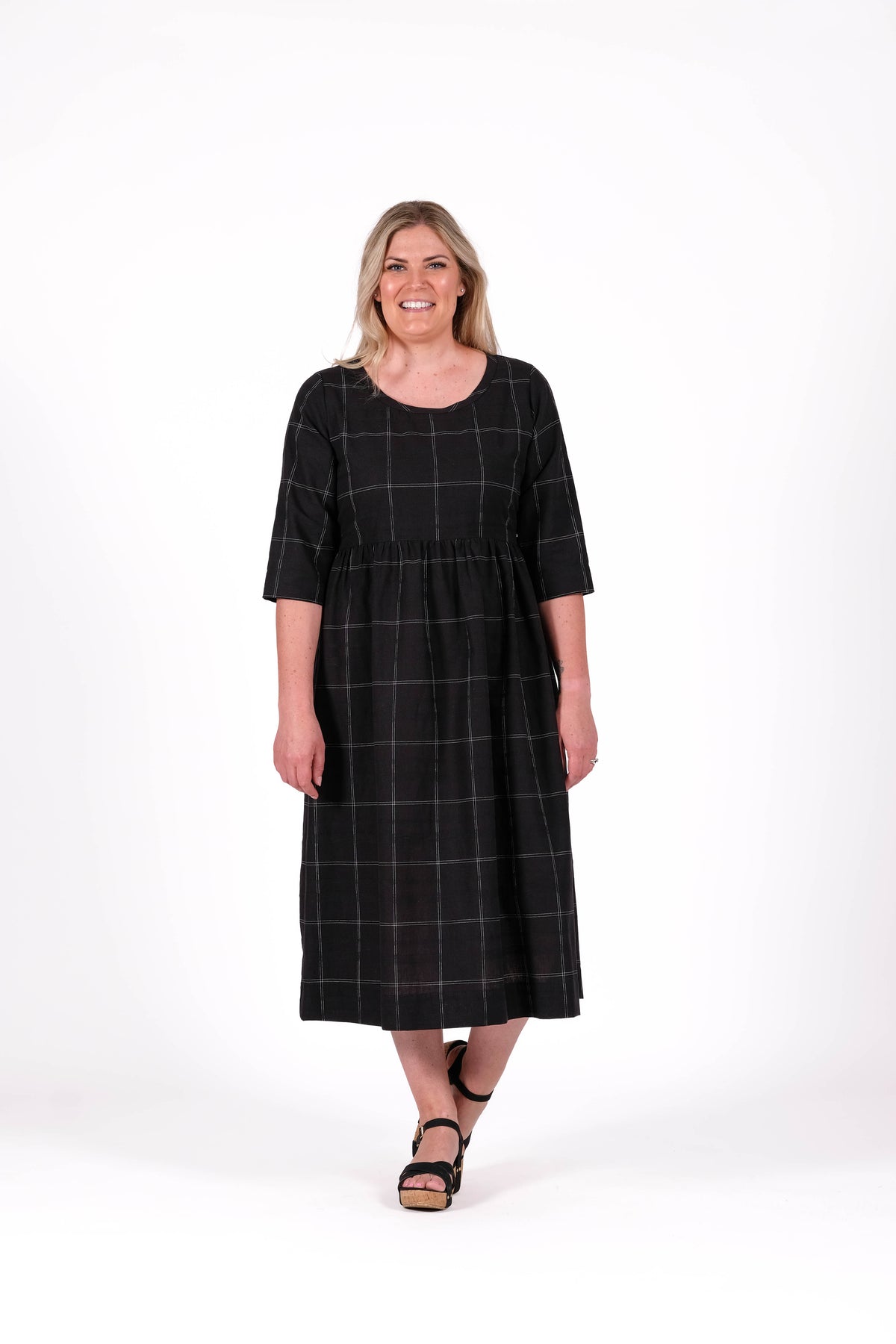 Tarbana Dress Pinstripe Check