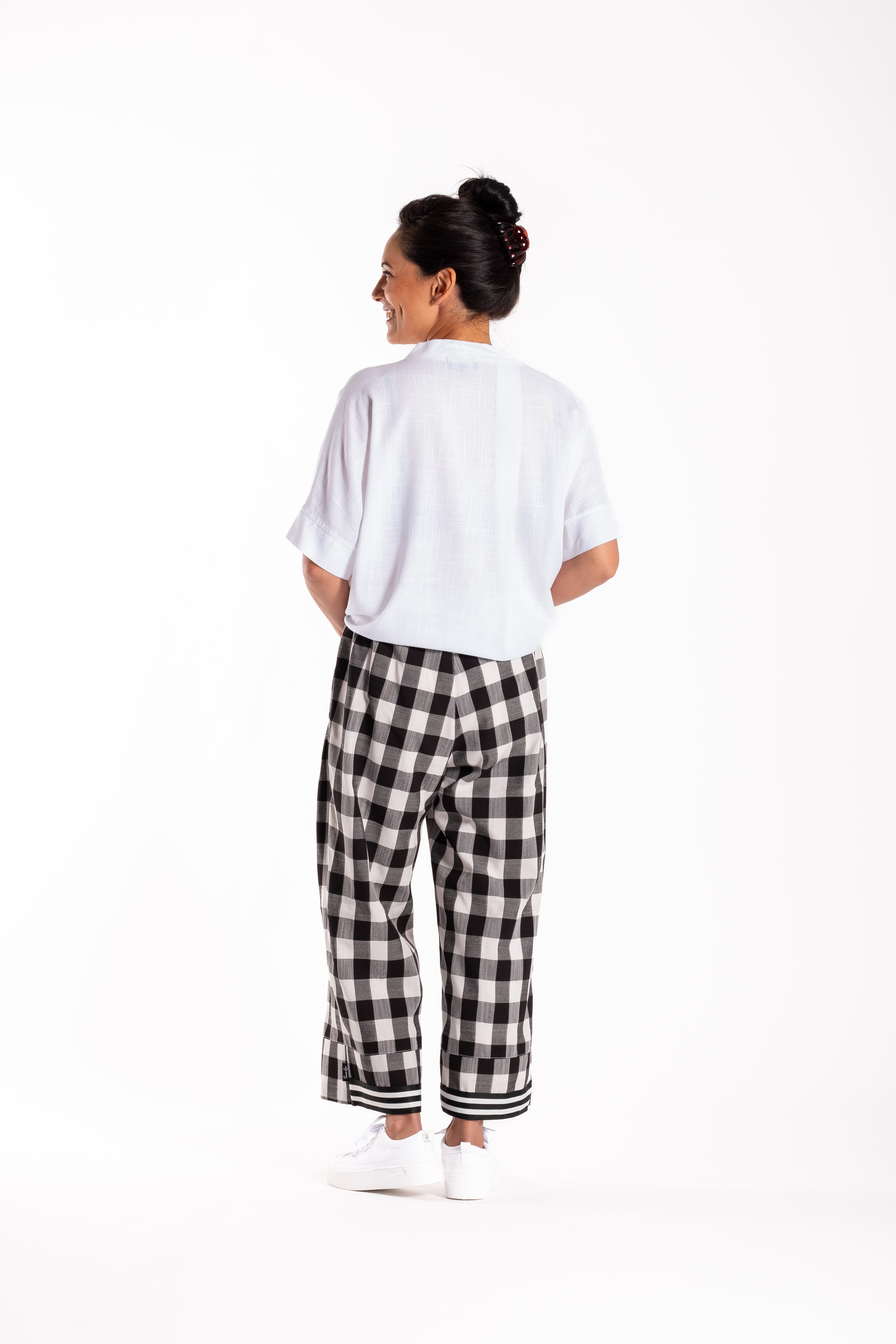 Capri Pants Black Chq