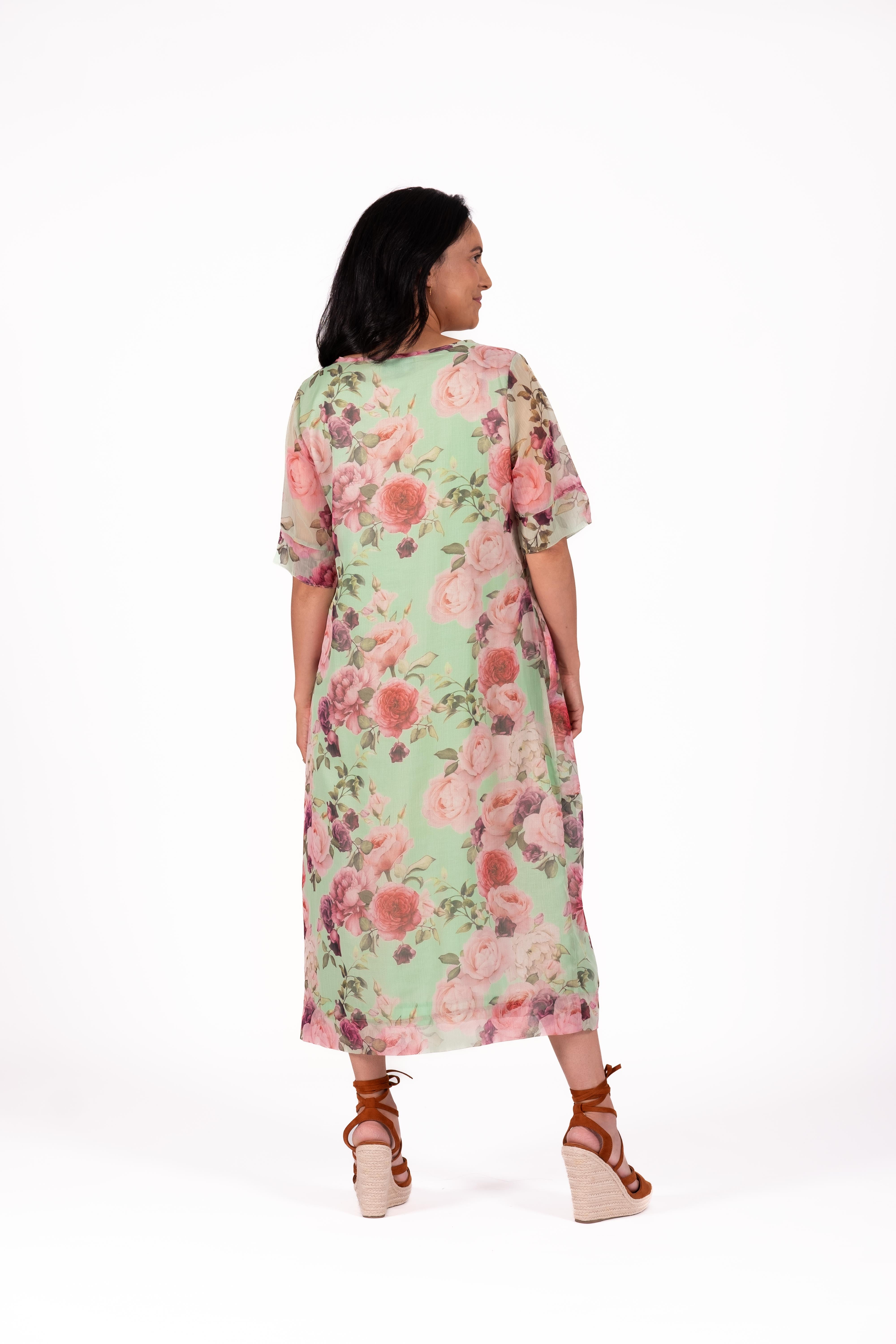 Jordan Dress Watercolour Rose
