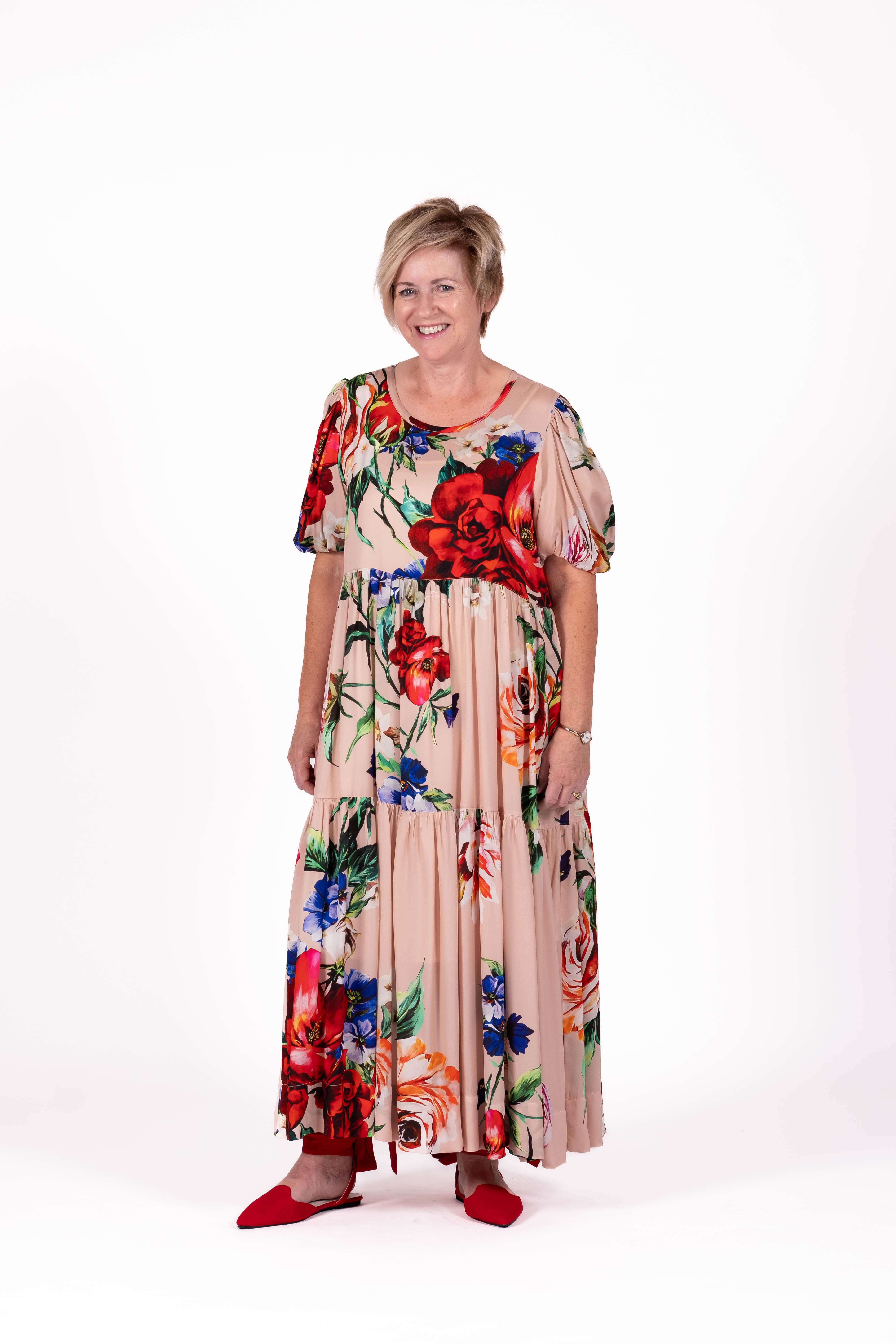 Tiered Dress Dusky Petal