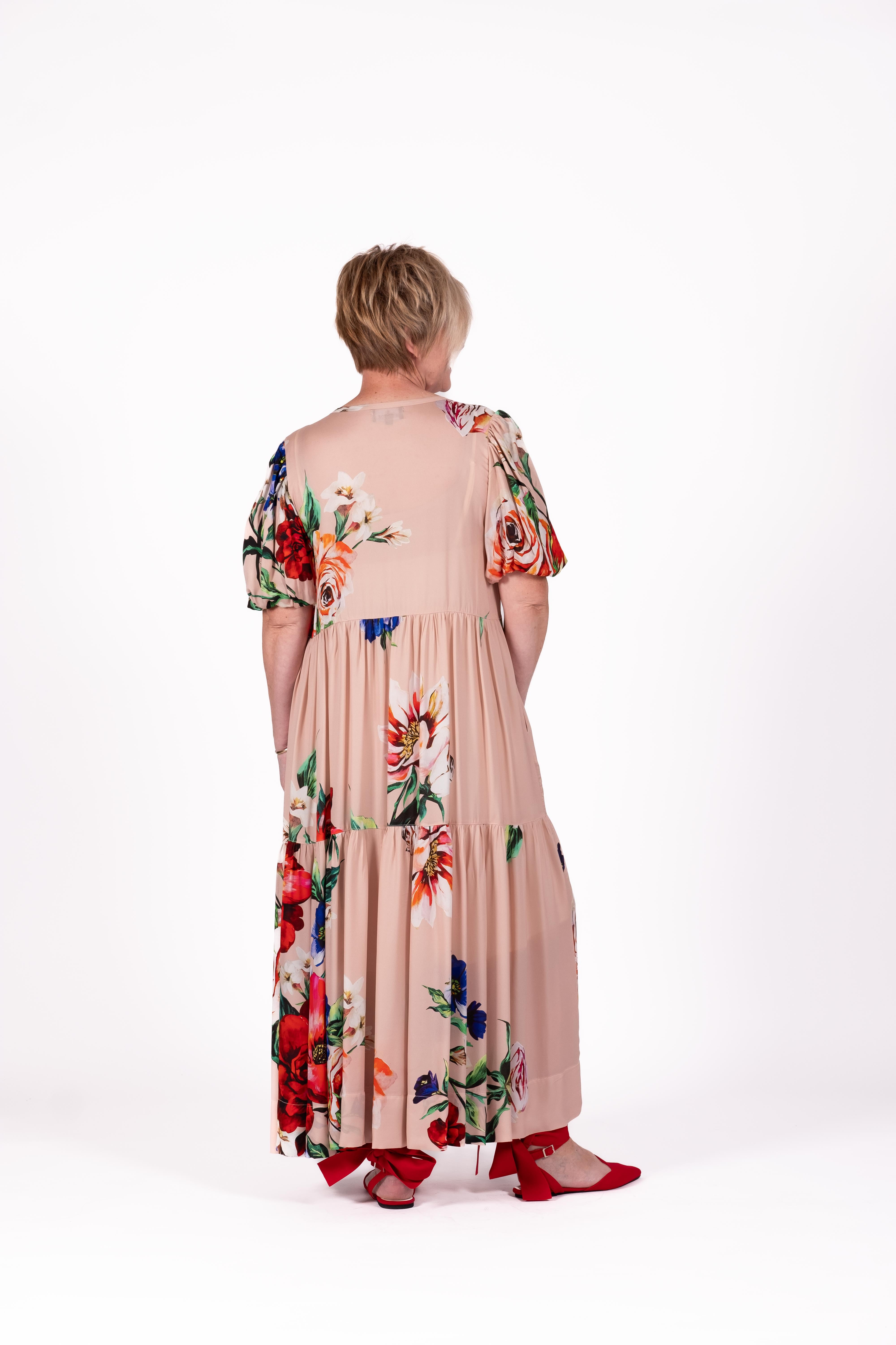 Tiered Dress Dusky Petal
