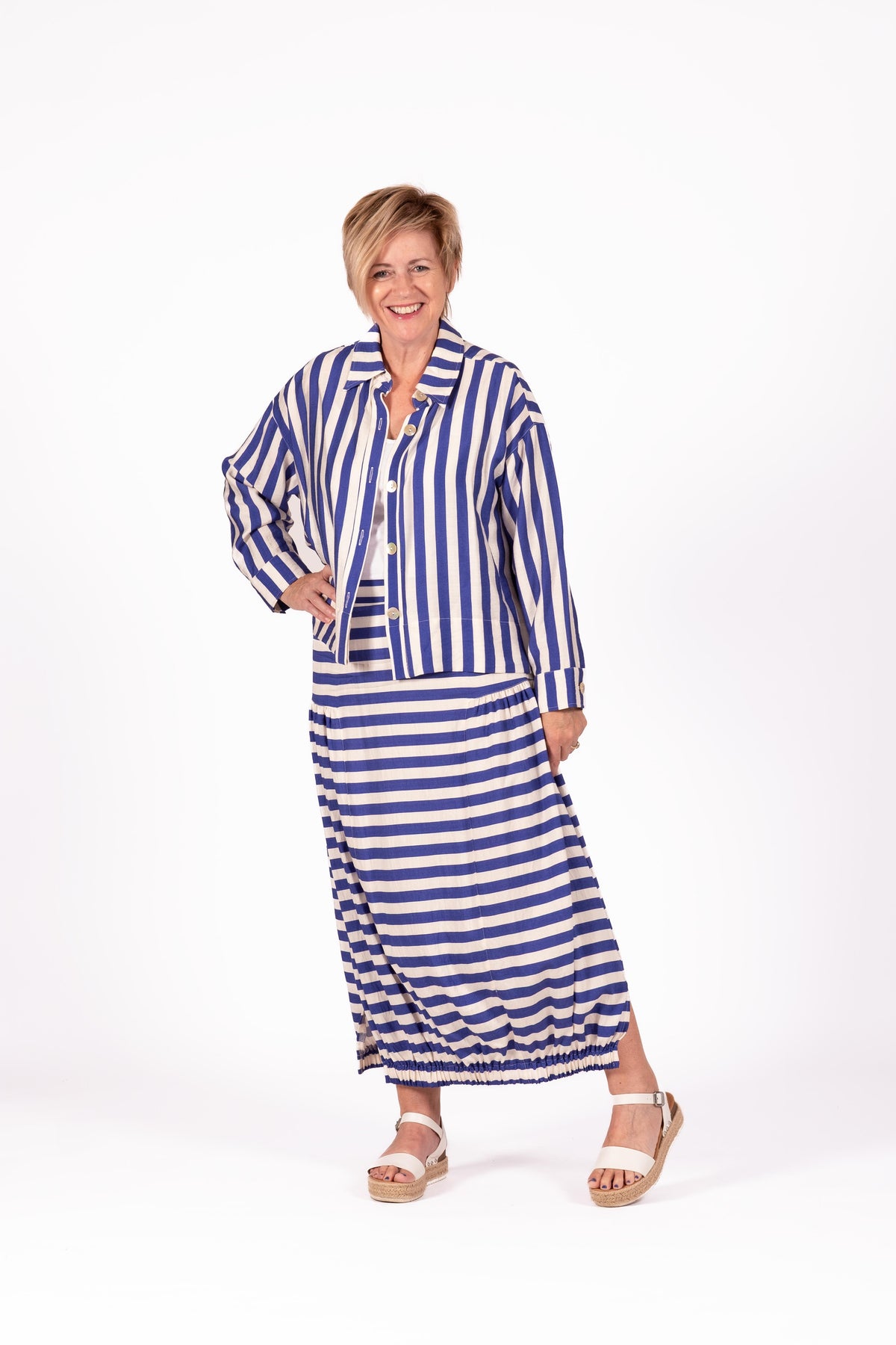 Shacket French Blue Stripe