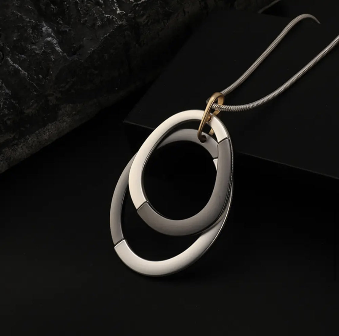 Necklace Metal Split Oval Silver