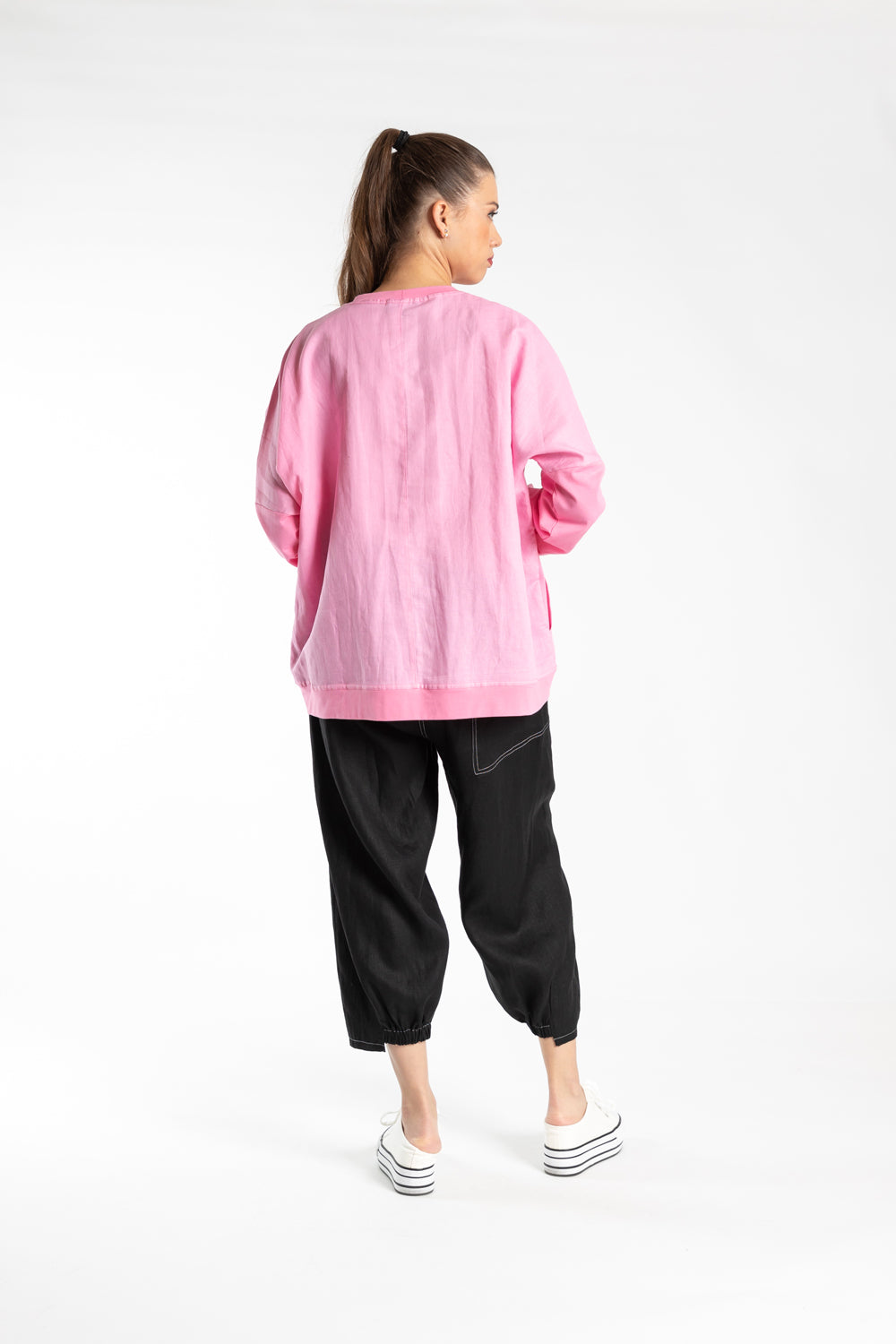 Linen Sweatshirt Pink