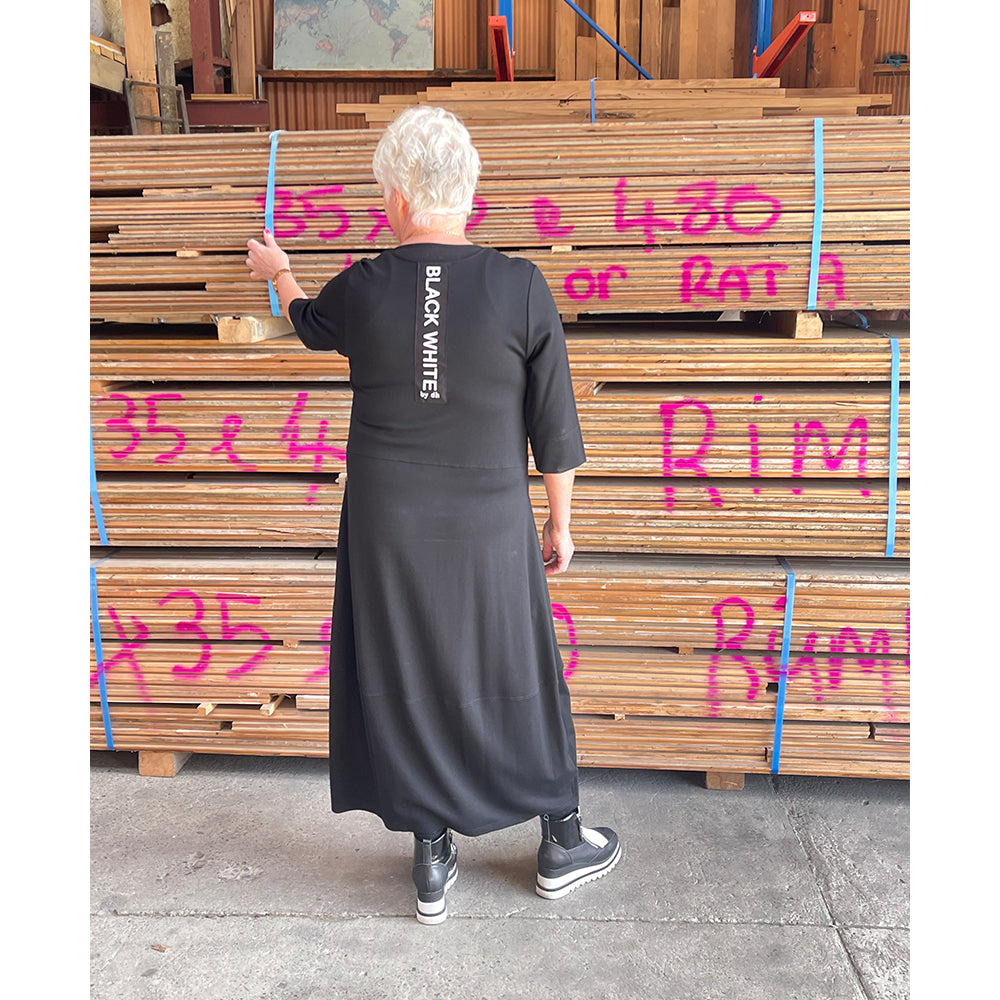 Funnel Dress Black Ponti